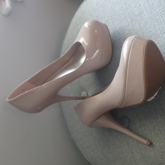 DEB Khaki Brown Platform Stillettos Heels Sz 8 - Picture 2 of 6